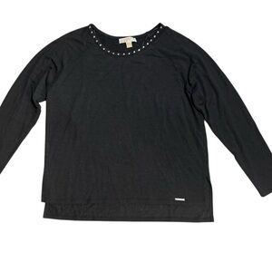 MICHAEL Michael Kors Black Top with Silver Studs